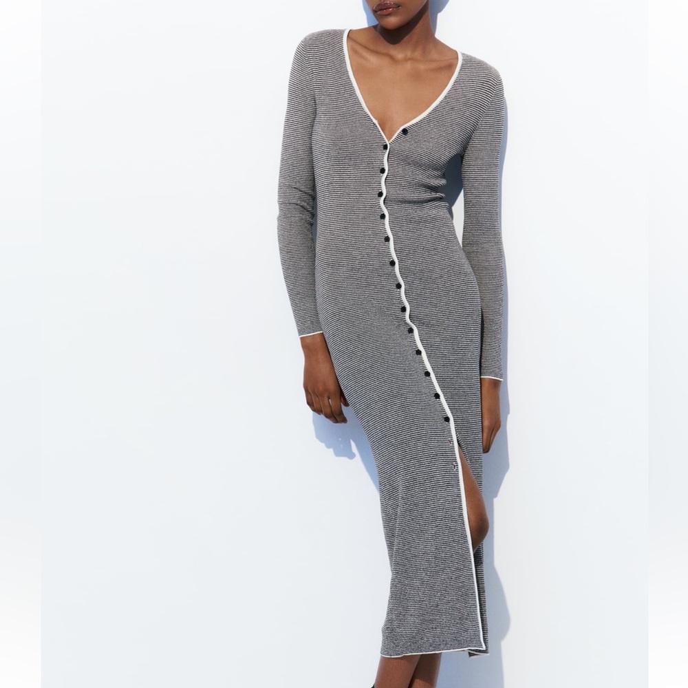 Zara stripped knit dress size small